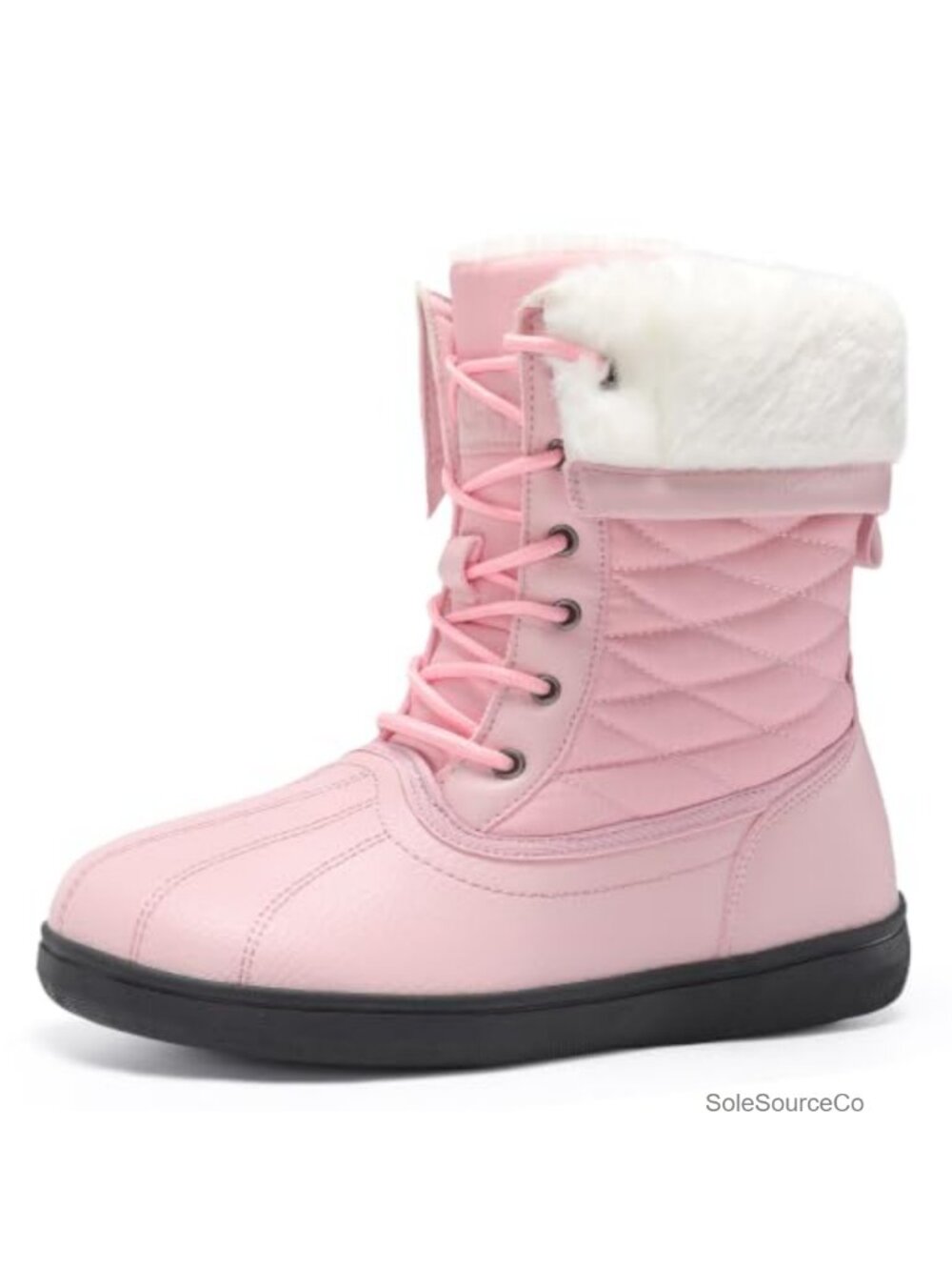 Water Resistant Lace Up Winter Snow Boots Warm Microfleece Lined Anti Slip